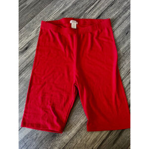 Bozzolo Red Ribbed Biker Shorts - Worn Once, Size Small